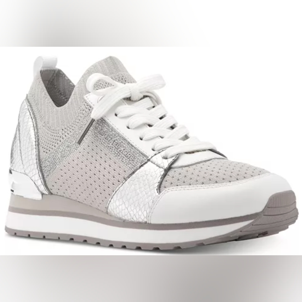 Michael Kors Women's Billie Knit Trainer Sneakers, Aluminum, Size: 7 MSRP $165 - Picture 2 of 10